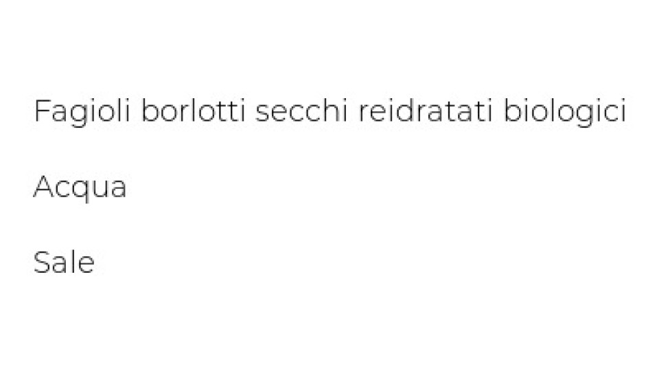 Il V.G.Bio, Borlotti Bio