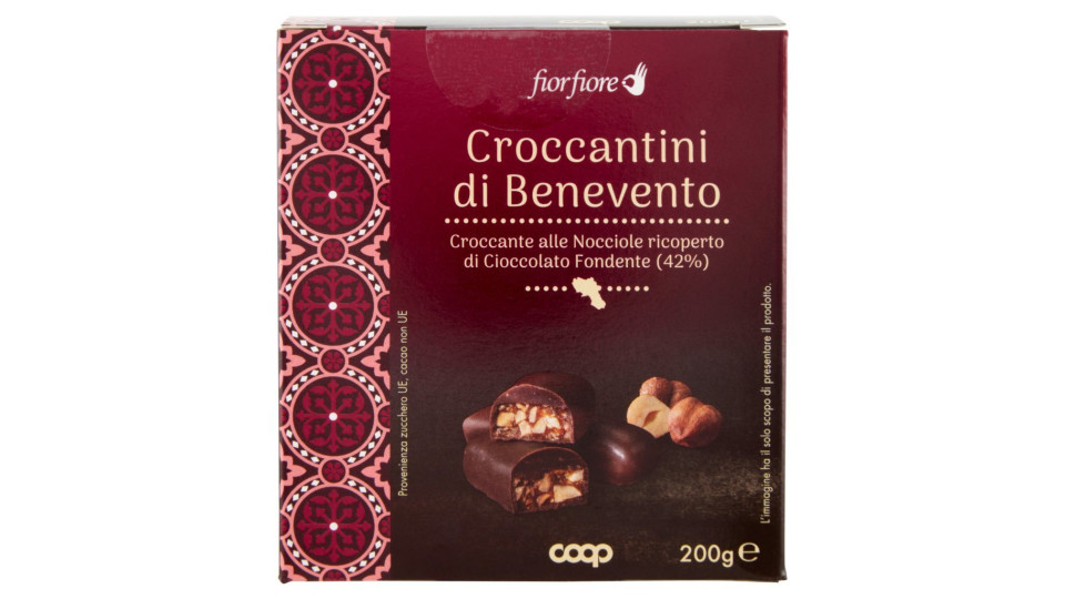 Croccantini Di Benevento Croccante Alle Nocciole Ricoperto Di Cioccolato Fondente (42%)