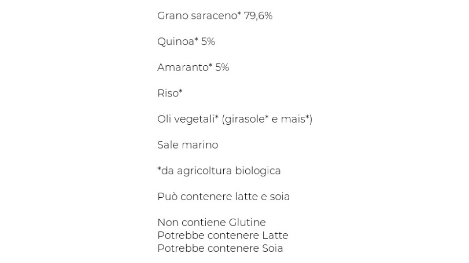 Fiorentini, Si&No di saraceno quinoa amaranto biologico