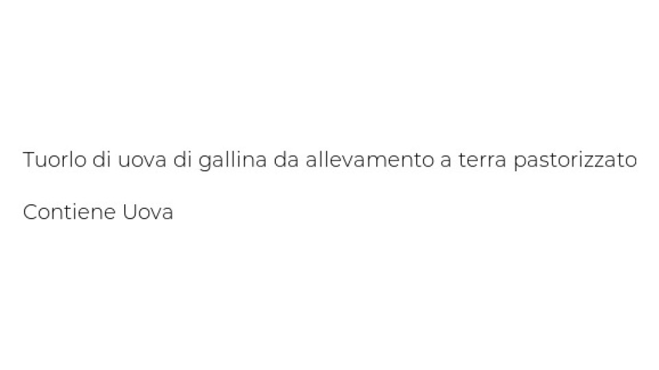 le Naturelle, tuorlo d'oovo
