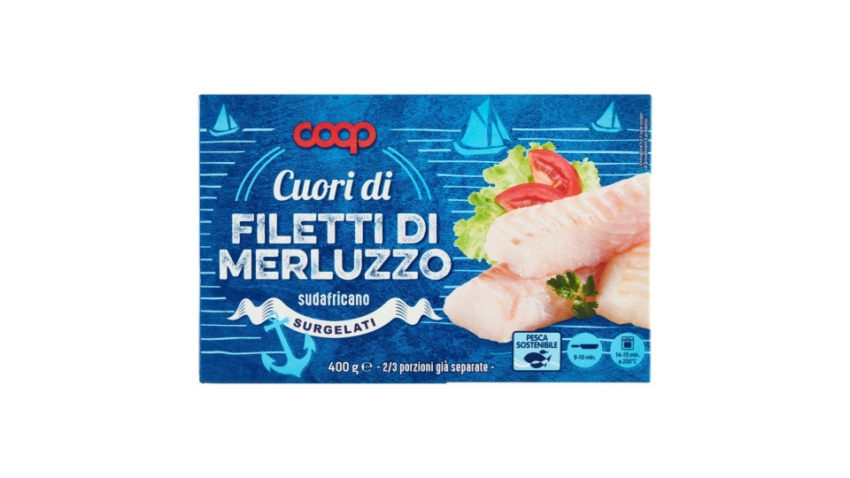 Cuori Di Filetti Di Merluzzo Sudafricano Surgelati