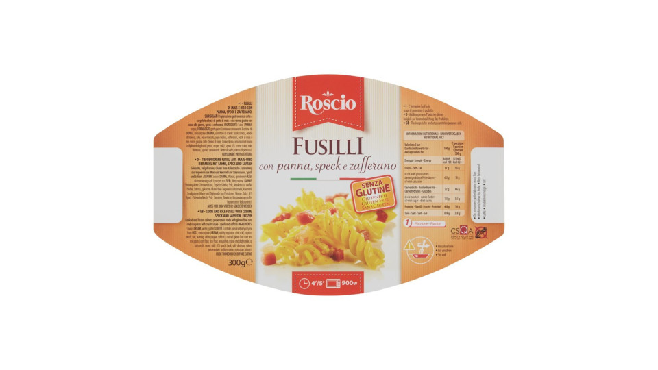 Roscio Fusilli con panna, speck e zafferano