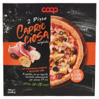 2 Pizze Capricciosa con Mozzarella, Verdure e Prosciutto Cotto Surgelate