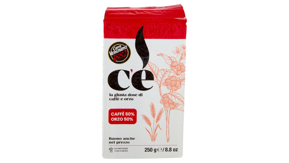 Caffè Vergnano Natura100% Caffè E Orzo Macinatura Moka