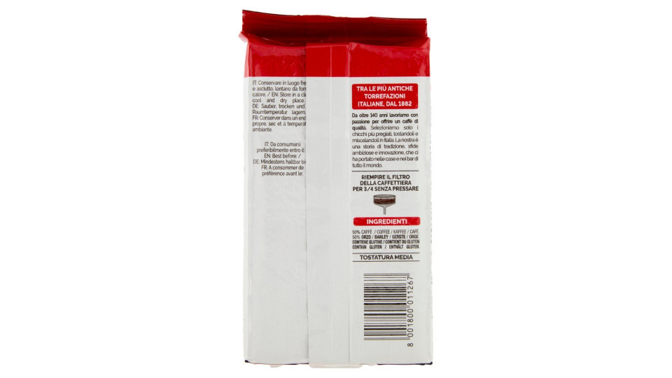 Caffè Vergnano Natura100% Caffè E Orzo Macinatura Moka