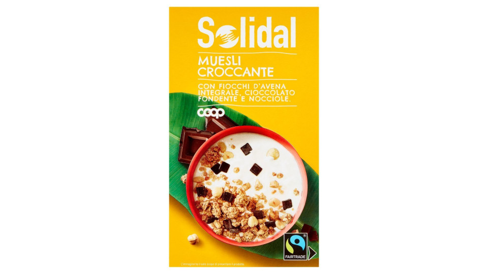 Muesli Croccante Con Fiocchi D'avena, Cioccolato Fondente E Nocciole
