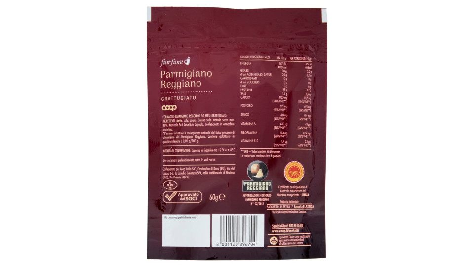Parmigiano Reggiano Dop 30 Mesi Grattugiato