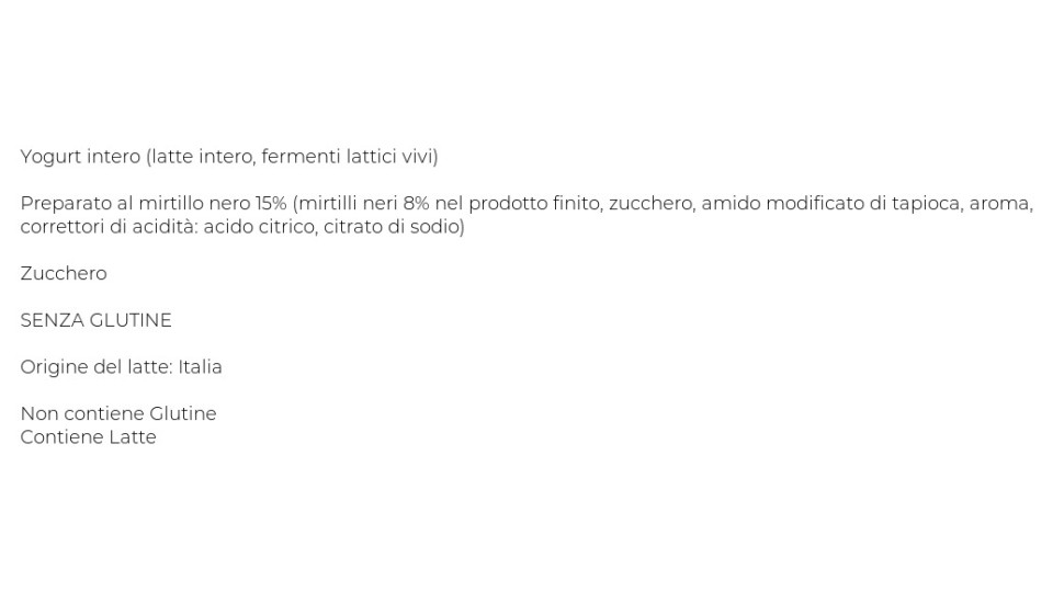 Yogurt Intero Con Mirtilli In Pezzi