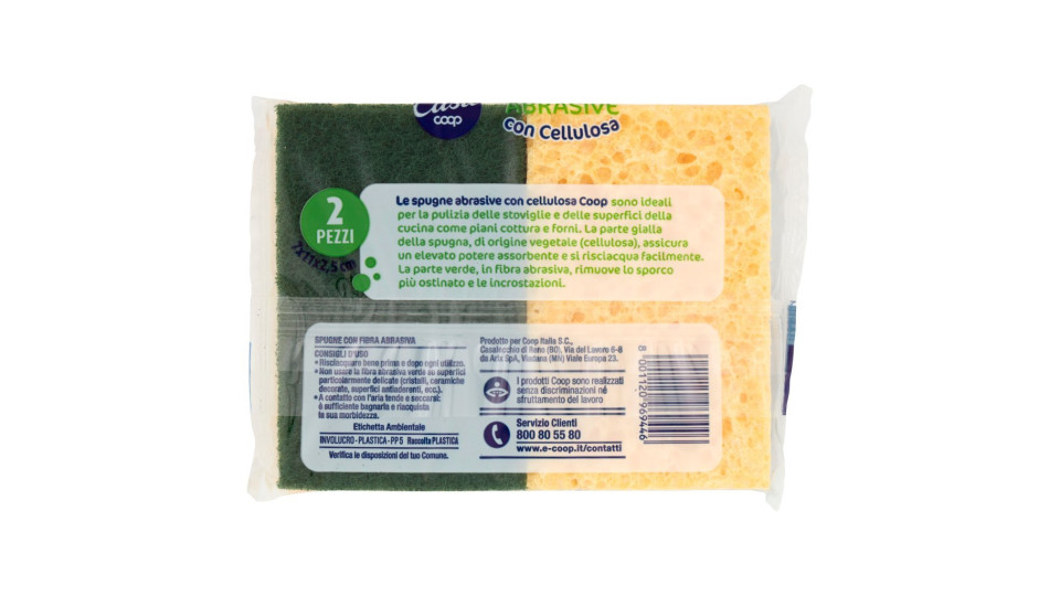 Spugne Abrasive Con Cellulosa 7x11x2.5 Cm