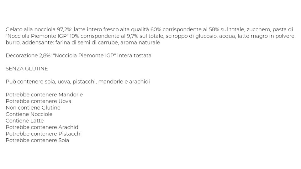 Gelato Nocciola "nocciola Piemonte Igp"