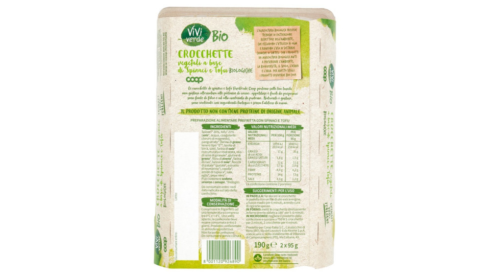 Crocchette Vegetali A Base Di Spinaci E Tofu Biologiche