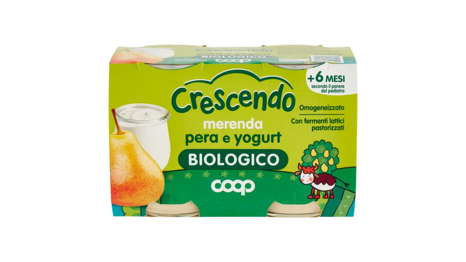 Merenda Pera E Yogurt Omogeneizzato Biologico
