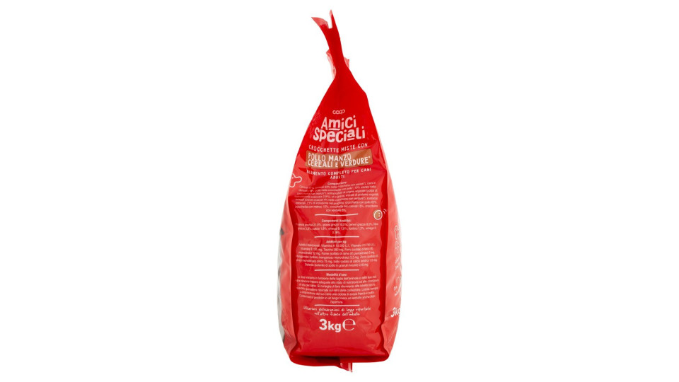 Crocchette Miste Con Pollo, Manzo Cereali E Verdure Senior +8 Anni