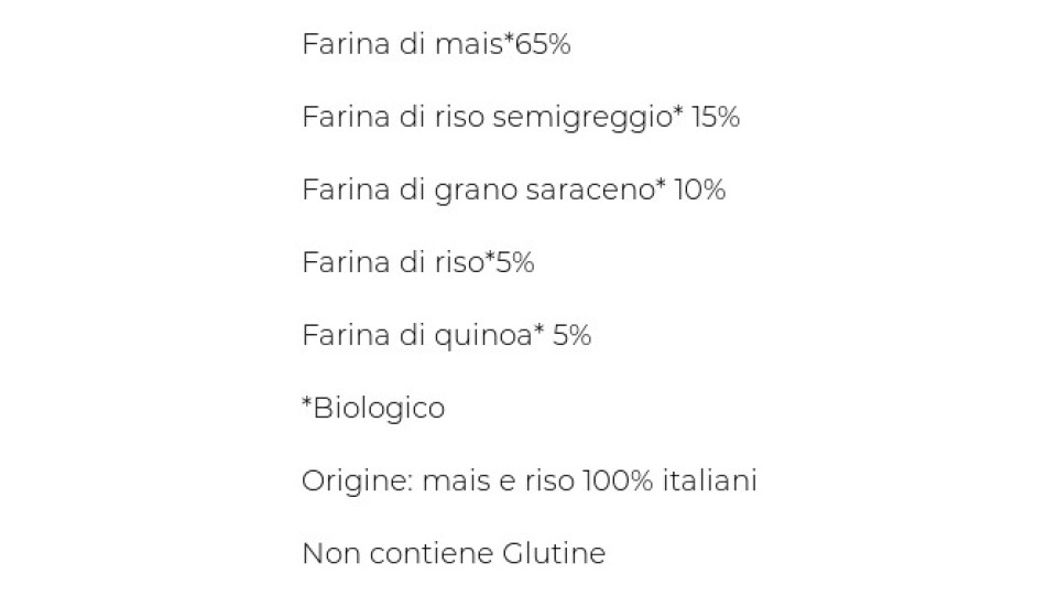 Senza Glutine Maniche Multicereali Biologiche Di Mais, Riso, Grano Saraceno E Quinoa