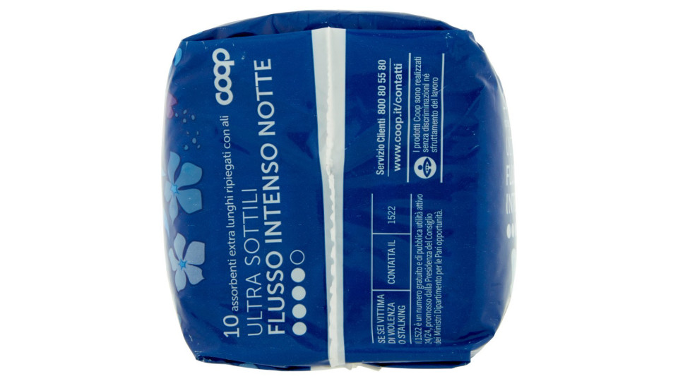 Assorbenti Extra Lunghi Ripiegati con Ali Ultra Sottili Flusso Intenso Notte 10 Pz