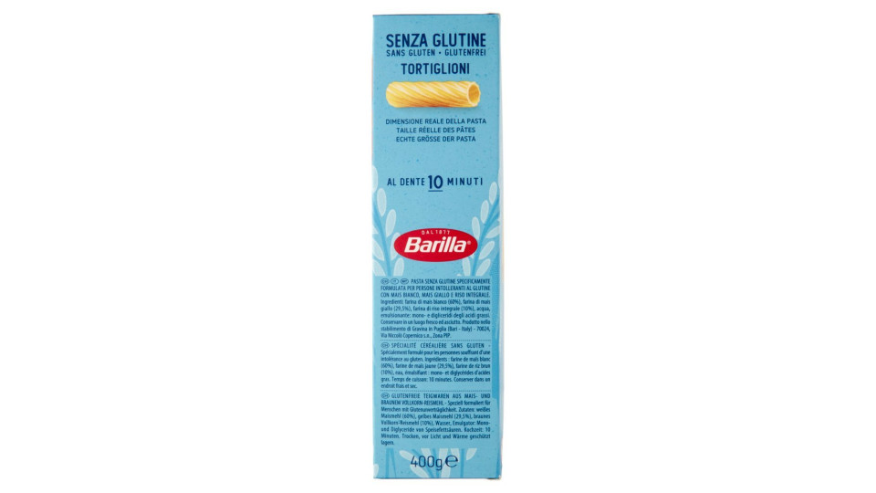Barilla - Tortiglioni, Pasta Dietetica Senza Glutine