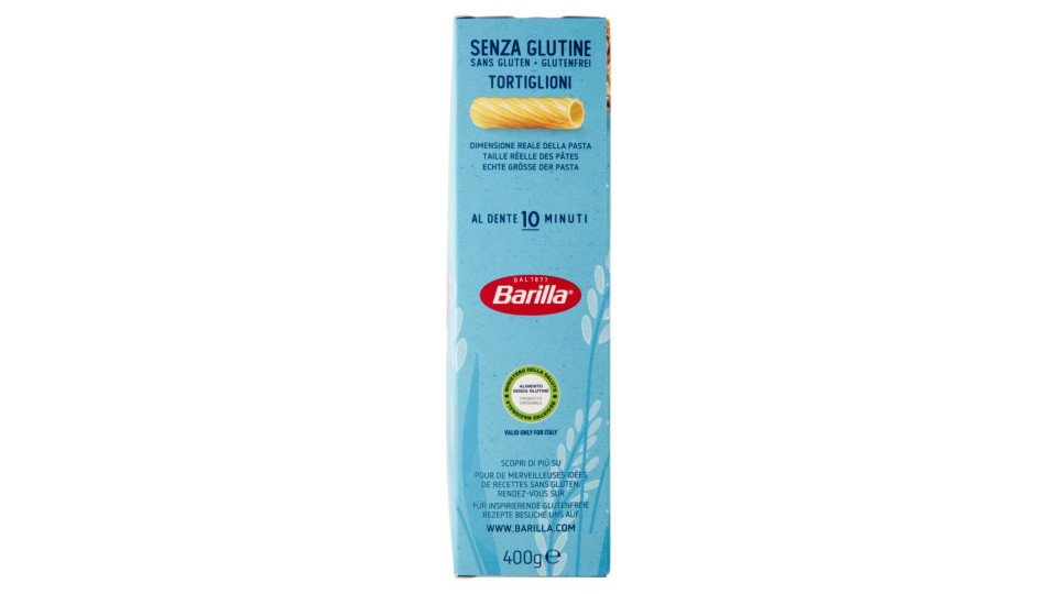 Barilla - Tortiglioni, Pasta Dietetica Senza Glutine
