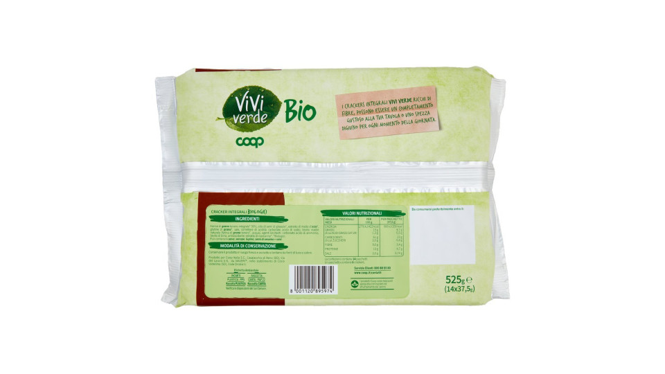 Crackers Integrali Biologici 14 x 37,5 g