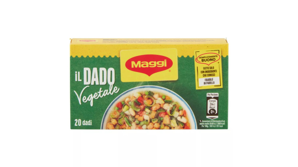 Dado Vegetale Preparato per Brodo Vegetale  (20 Dadi)