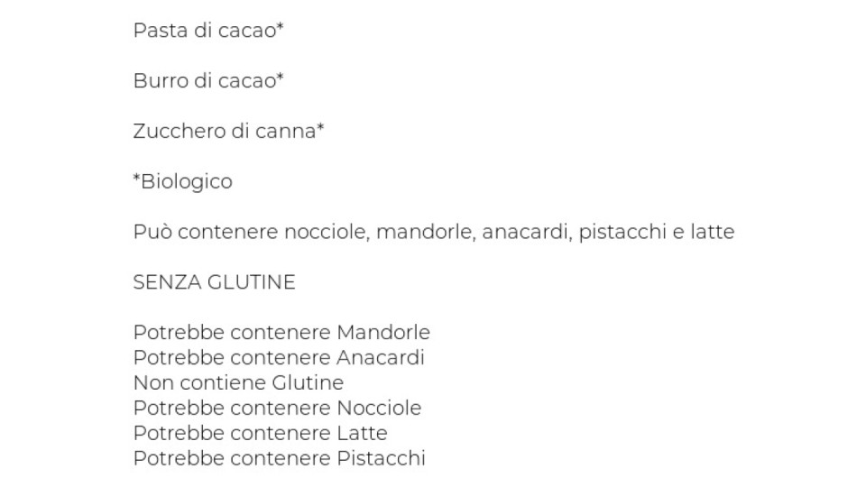Cioccolato Bianco Biologico
