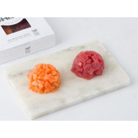 Duo di tartare salmone e tonno a pinne gialle