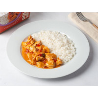 Pollo in salsa agrodolce con riso basmati