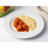 Polpette vegetali al sugo con cous cous
