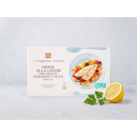 Orata alla ligure con patate, pomodori e olive surgelata