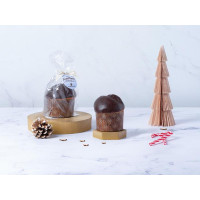 Panettoncino glassato al cioccolato con gocce di cioccolato
