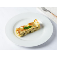 Lasagne con zucchine, basilico e scamorza affumicata