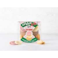 Unduetris! con prosciutto cotto, formaggio e crostini