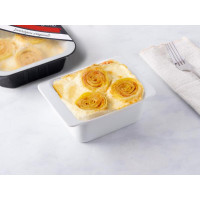 Roselline di pasta con prosciutto e formaggio
