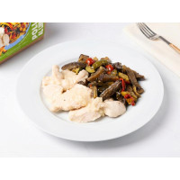 Petto di pollo al limone con verdure grigliate