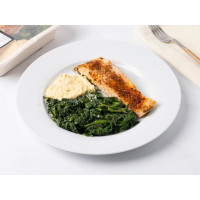 Salmone al forno in crema di ceci