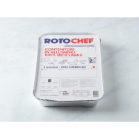 2 contenitori in alluminio con coperchio