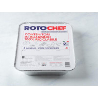 2 contenitori in alluminio con coperchio