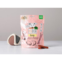 Snack vegano affumicato alla barbabietola per cani
