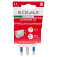 Scame Adattatore 16A Spina 16A, Presa 10/16A, 2P+T 250V