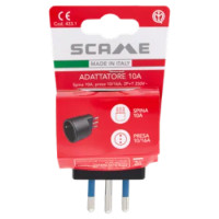 Scame Adattatore 10A Spina 10A, Presa 10/16A, 2P+T 250V