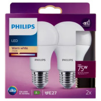 Philips Led Goccia 75W E27 2700K Non Dim Pack Doppio