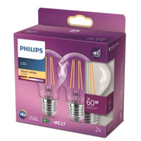 LED GOCCIA FILAMENTO 60W E27 2700K NON DIM. PACK DOPPIO