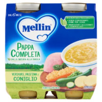 MELLIN Pappa Completa, Pastina Verdure Coniglio, Dal 6° Mese, 2x250g