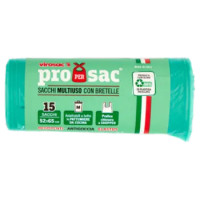Virosac Propersac Sacchi Multiuso Con Bretelle Delicato Profumo Di Pino 52x65 Cm M 30 Litri 15 Pz