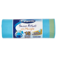 IL GIGANTE Sacco Rifiuti Con Maniglie Formato 53x65cm 15 Pz