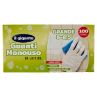 IL GIGANTE Guanti Monouso In Lattice Grande 8 - 8,5 100 Guanti