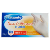 IL GIGANTE Guanti Monouso In Lattice Media 7 - 7,5 100 Guanti
