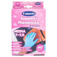 IL GIGANTE Guanti Monouso In Nitrile Media 7-7,5 40 Pz