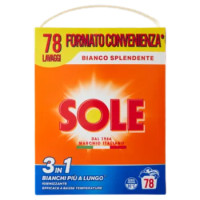 Sole Bianco Splendente Polvere Lavatrice 78 Misurini 3,9 Kg