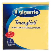 IL GIGANTE Tovaglioli Gialli 3 Veli 30 Pz