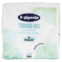 IL GIGANTE Tovaglioli In Pura Ovatta Di Cellulosa Vergine 2 Veli 50 Pz